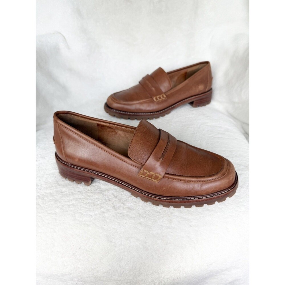 Madewell Women's 8 The Corinne Lugsole Loafer Maple Brown Genuine Leather